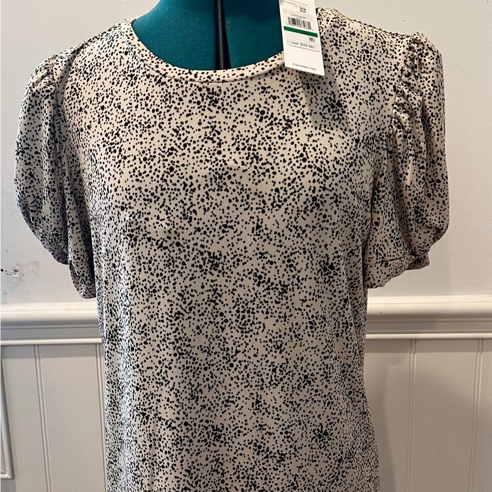 Calvin Klein Gray Fitted Blouse